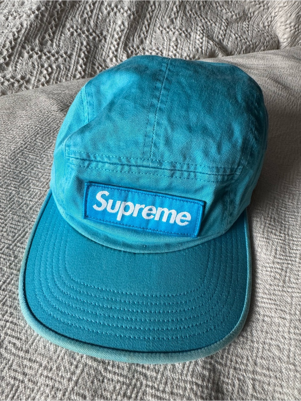Classic Supreme Washed Twil Camp Cap Leather Strap